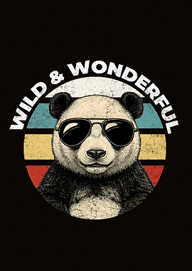 Cool Retro Panda Graphic