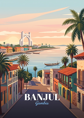 Banjul Gambia Travel Poster