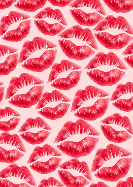 Red Lipstick Kiss Marks