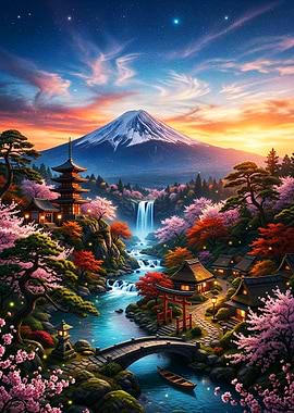 Starlit Fuji Valley