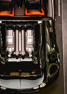 Top View of Bugatti Veyron Engine