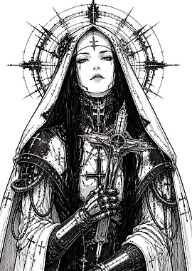 Cybernetic Nun with Crucifix