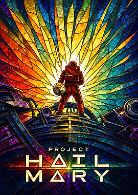 Project Hail Mary Stained Glass Poster