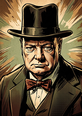 Winston Churchill Vintage Style Portrait