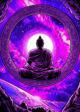 Cosmic Buddha Meditation Art