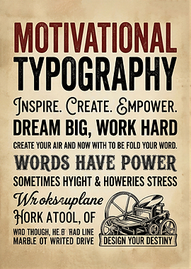 Motivational Typography Vintage Poster