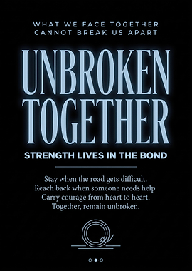 Unbroken Together Inspirational Quote Poster