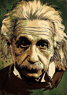 Albert Einstein Vintage Portrait Art