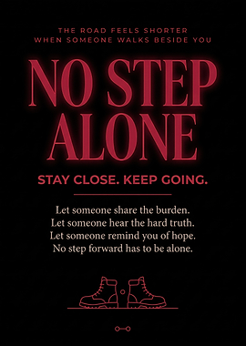 No Step Alone Inspirational Poster