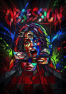 Obsession Stained Glass Abstract Portrait