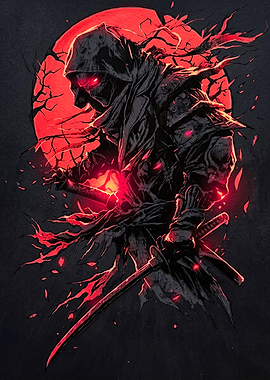 Red Moon Shadow Ninja Warrior