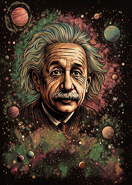 Albert Einstein Cosmic Portrait