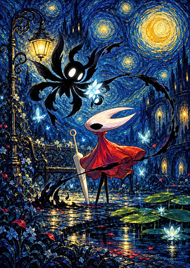 Hollow Knight Starry Night Fan Art