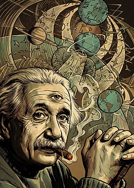 Albert Einstein Third Eye Cosmic Portrait