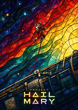 Project Hail Mary Stained Glass Poster