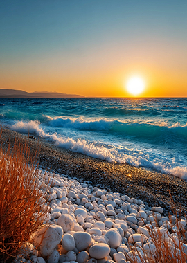 Golden Sunset Over Pebble Beach