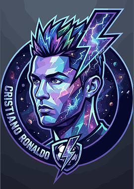 Cristiano Ronaldo Cosmic Lightning Portrait