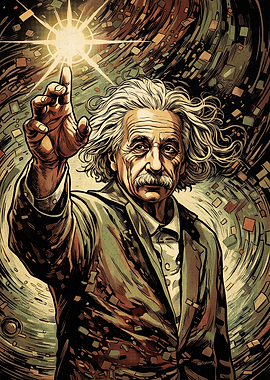 Albert Einstein Reaching for the Stars