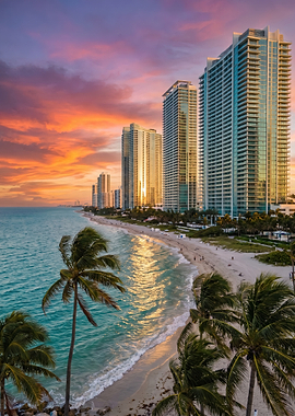 Sunny Isles Beach Sunset Skyline