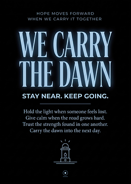 We Carry The Dawn Inspirational Poster