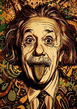 Albert Einstein Tongue Out Pop Art