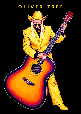 Oliver Tree Cowboy Guitar Poster