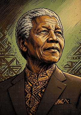 Nelson Mandela Portrait Illustration