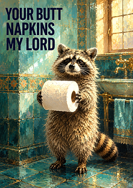 Raccoon Offering Toilet Paper