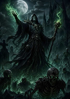 Necromancer Raising an Undead Army