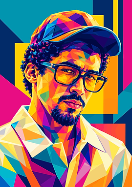 Colorful Geometric Portrait of a Man