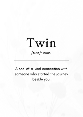 Minimalist Twin Definition Wall Art