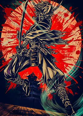 Demon Samurai Warrior with Katana