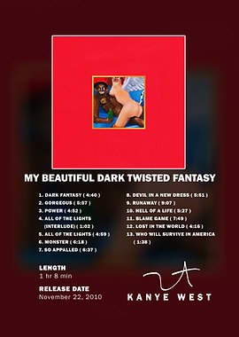Kanye West My Beautiful Dark Twisted Fantasy Poster
