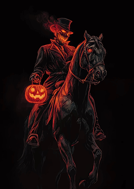 Headless Horseman with Pumpkin Lantern