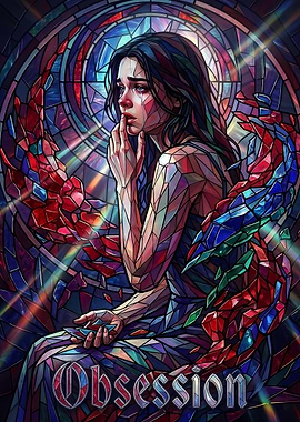 Stained Glass Woman Art Print