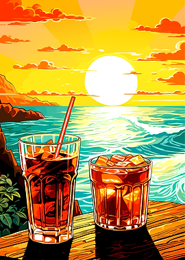 Sunset Drinks by the Ocean