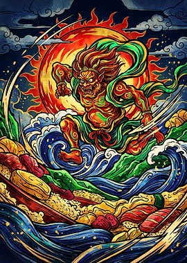 Raijin God of Thunder Sushi Wave