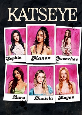 KATSEYE Group Member Polaroid Poster