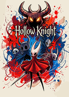 Hollow Knight Hornet and Characters Poster