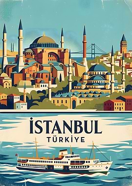 Vintage Travel Poster of Istanbul