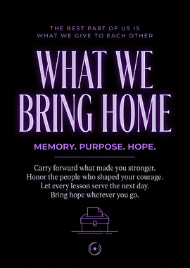 Inspirational Quote Poster What We Bring Home