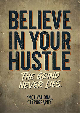 Believe In Your Hustle Motivational Poster