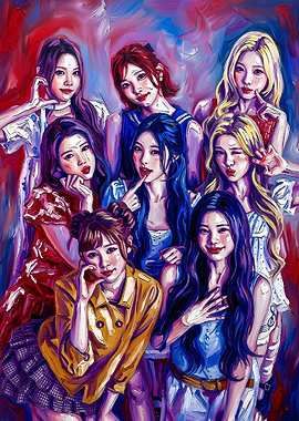 Stylized Portrait of K-pop Group