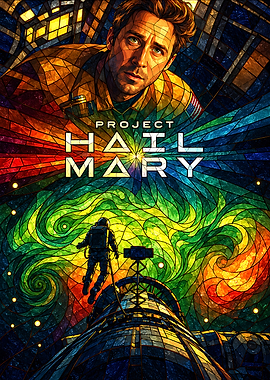 Project Hail Mary Stained Glass Poster