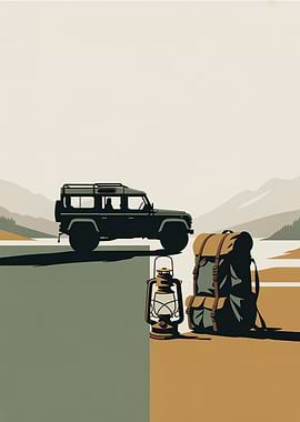 Minimalist Adventure Off-Road Travel Poster