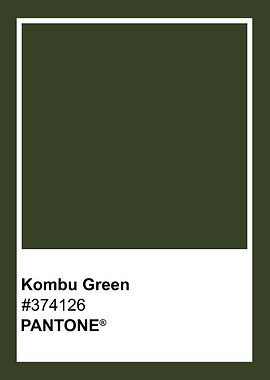 Pantone Kombu Green Color Swatch