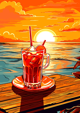 Iced Tea at Sunset