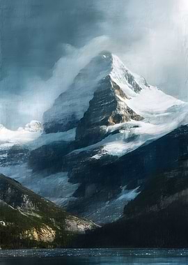 Majestic Snowy Mountain Peak Landscape