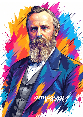 Rutherford B. Hayes Pop Art Portrait