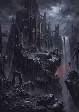 Dark Gothic Fantasy Castle Landscape